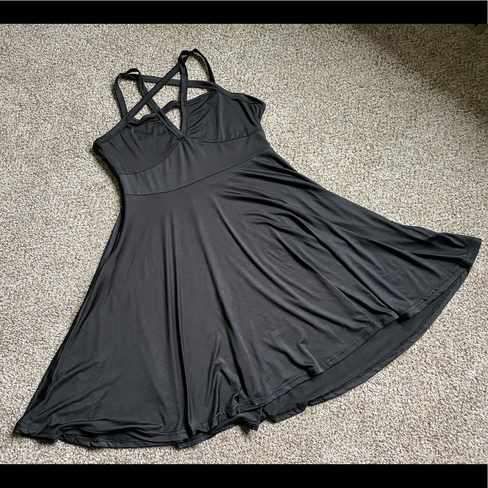 Pentagram Strappy Mini Dress | Size: XXL | Black